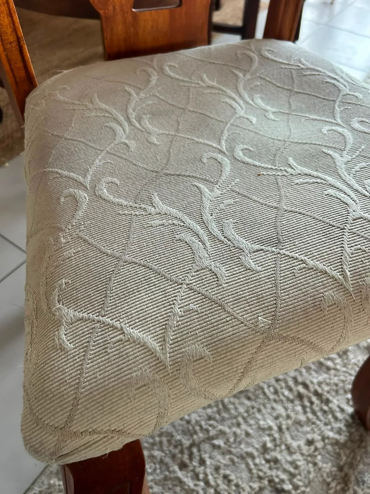 6 sillas de comedor, madera y tapiz brocado/jacquard — vista 4