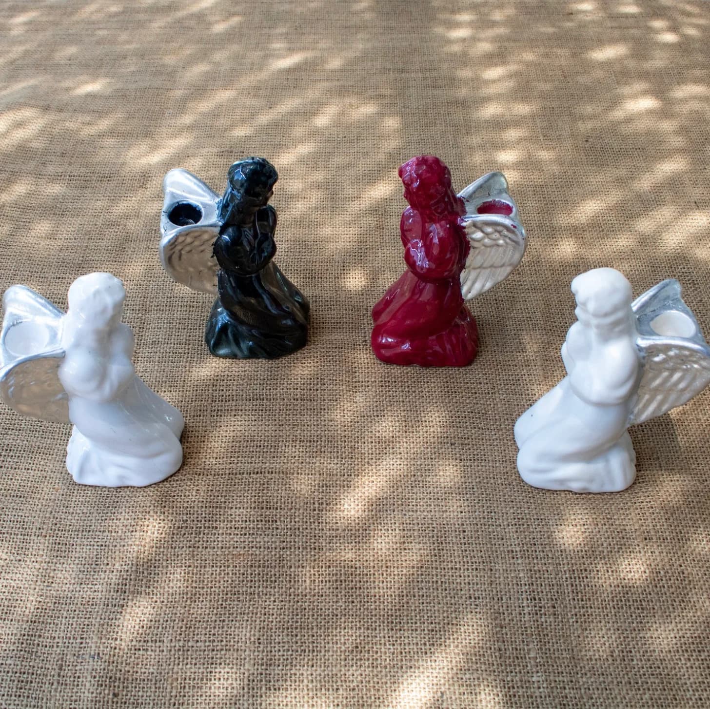 Angeles de ceramica portavelas. — vista 2