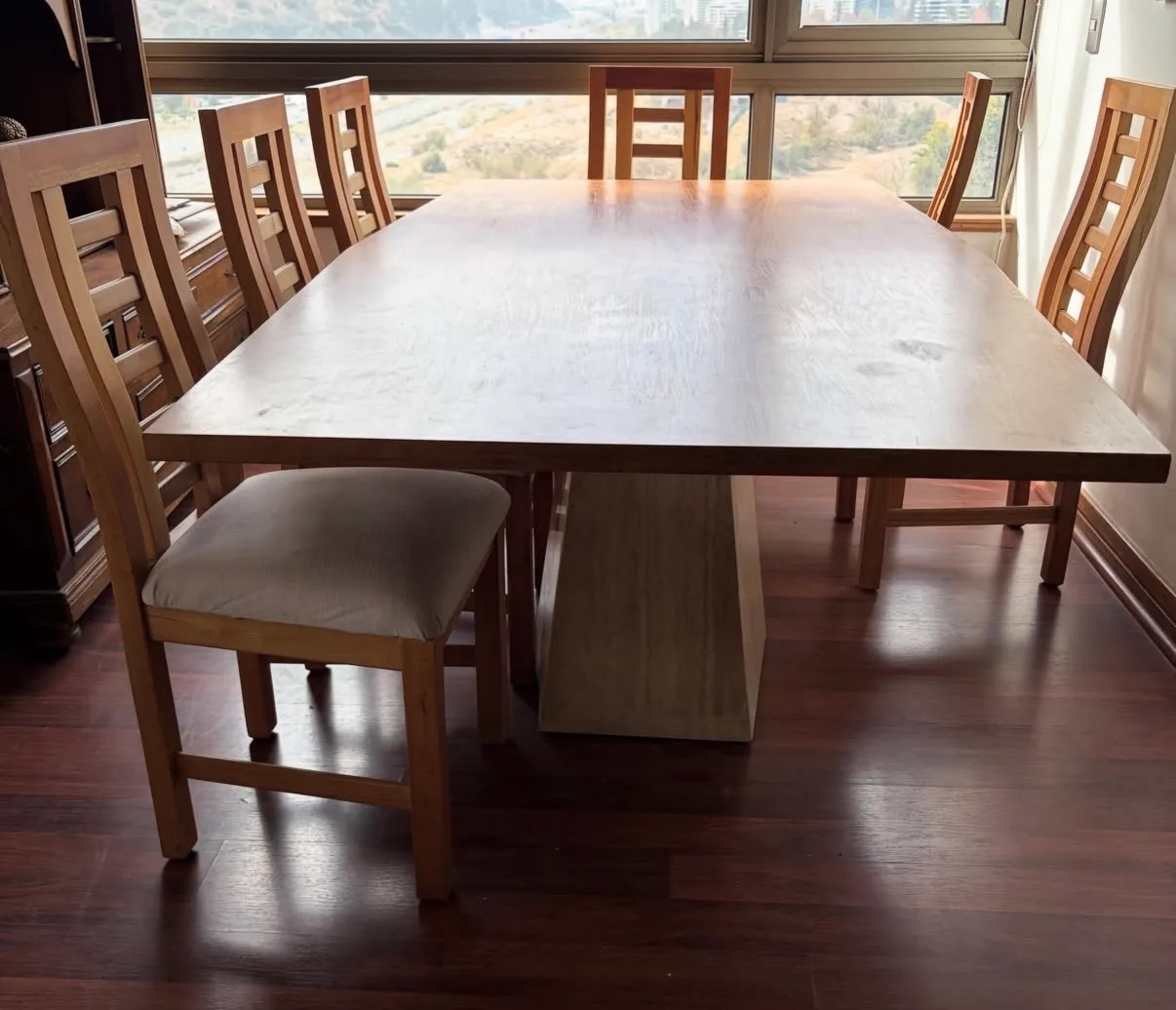 Comedor de madera base mármol con sillas. — vista 7