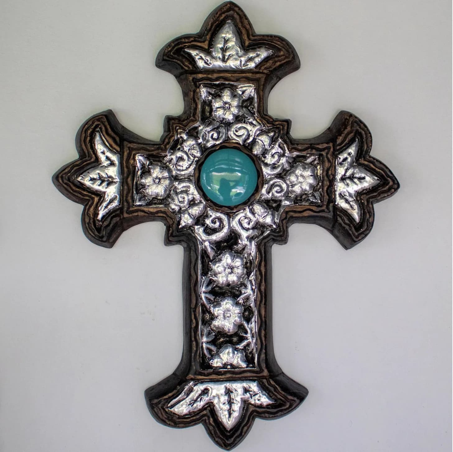 Cruces ceramica esmaltadas tipo peltre. — vista 2
