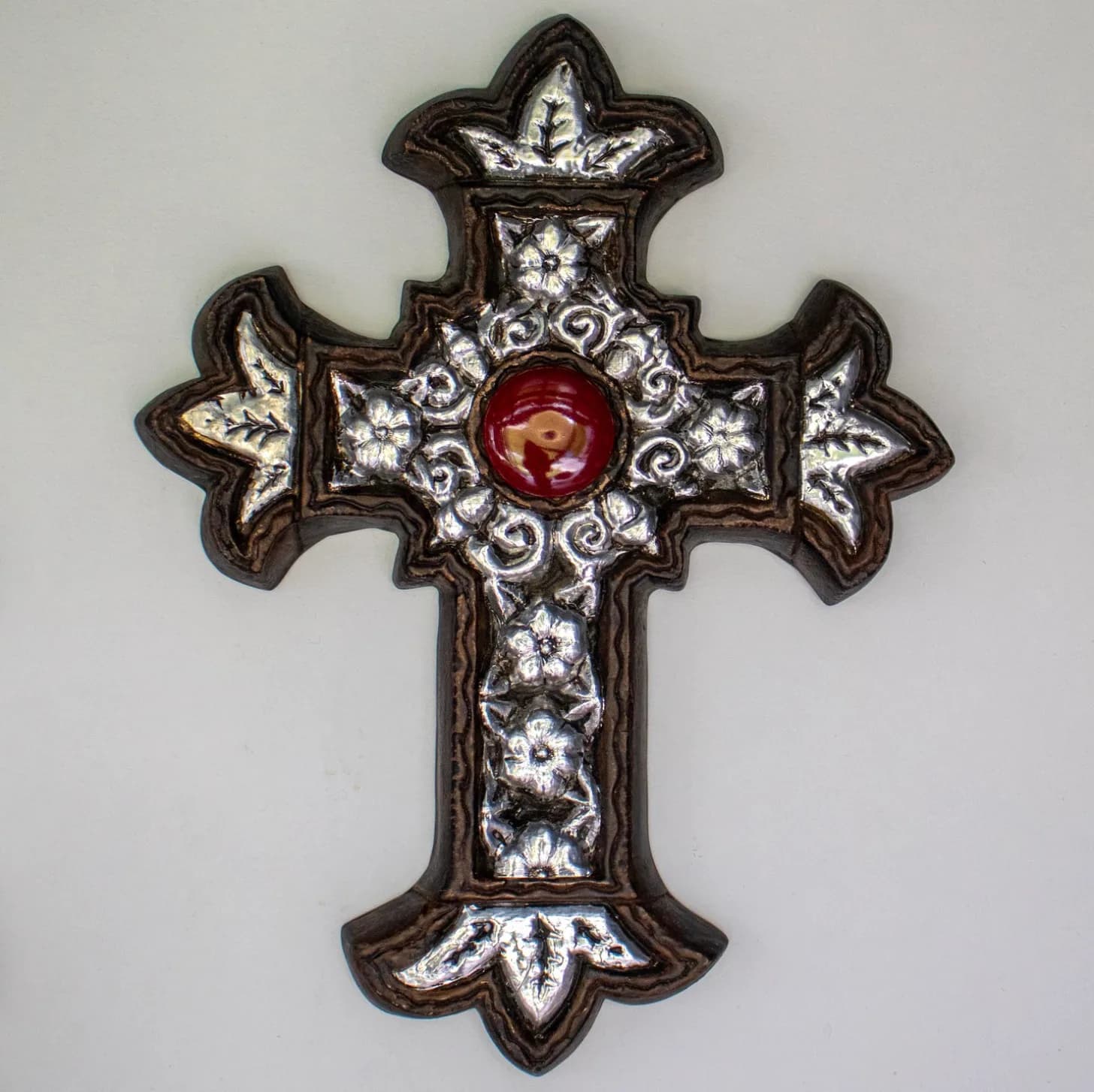 Cruces ceramica esmaltadas tipo peltre. — vista 3