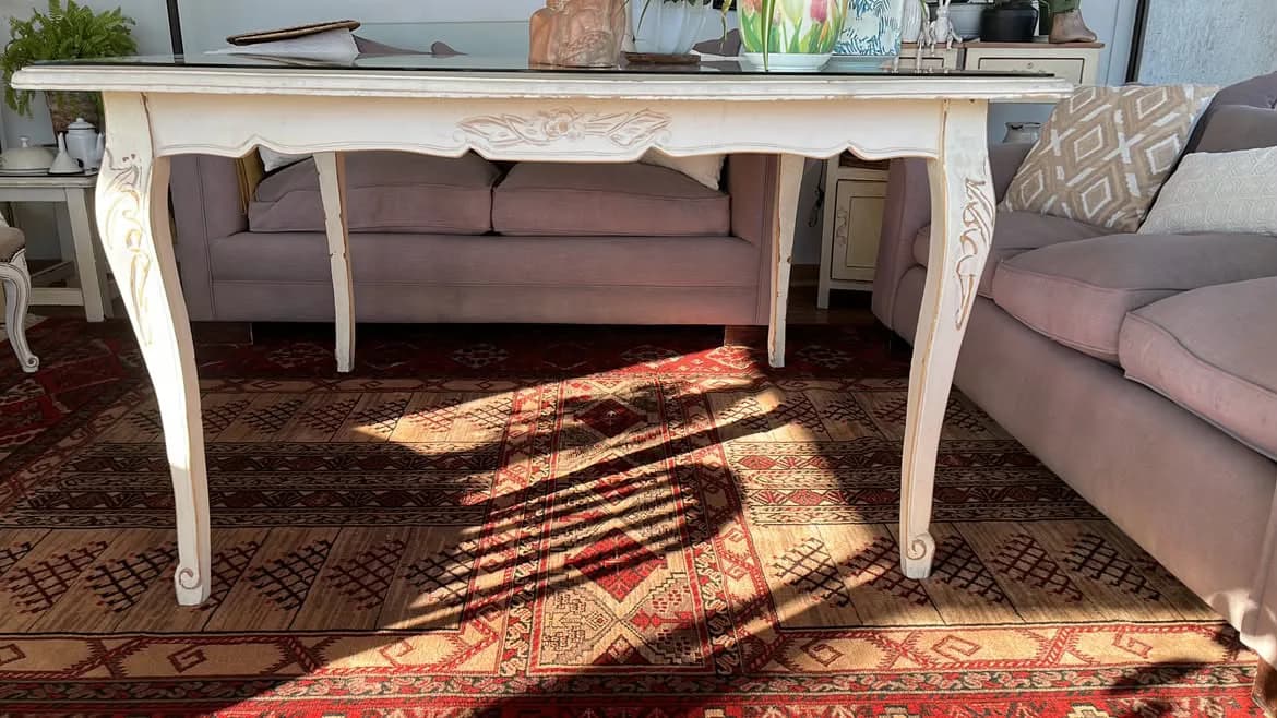 Mesa comedor tipo normando con vidrio. — vista 2