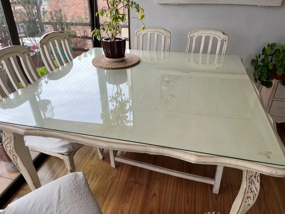 Mesa comedor tipo normando con vidrio. — vista 3