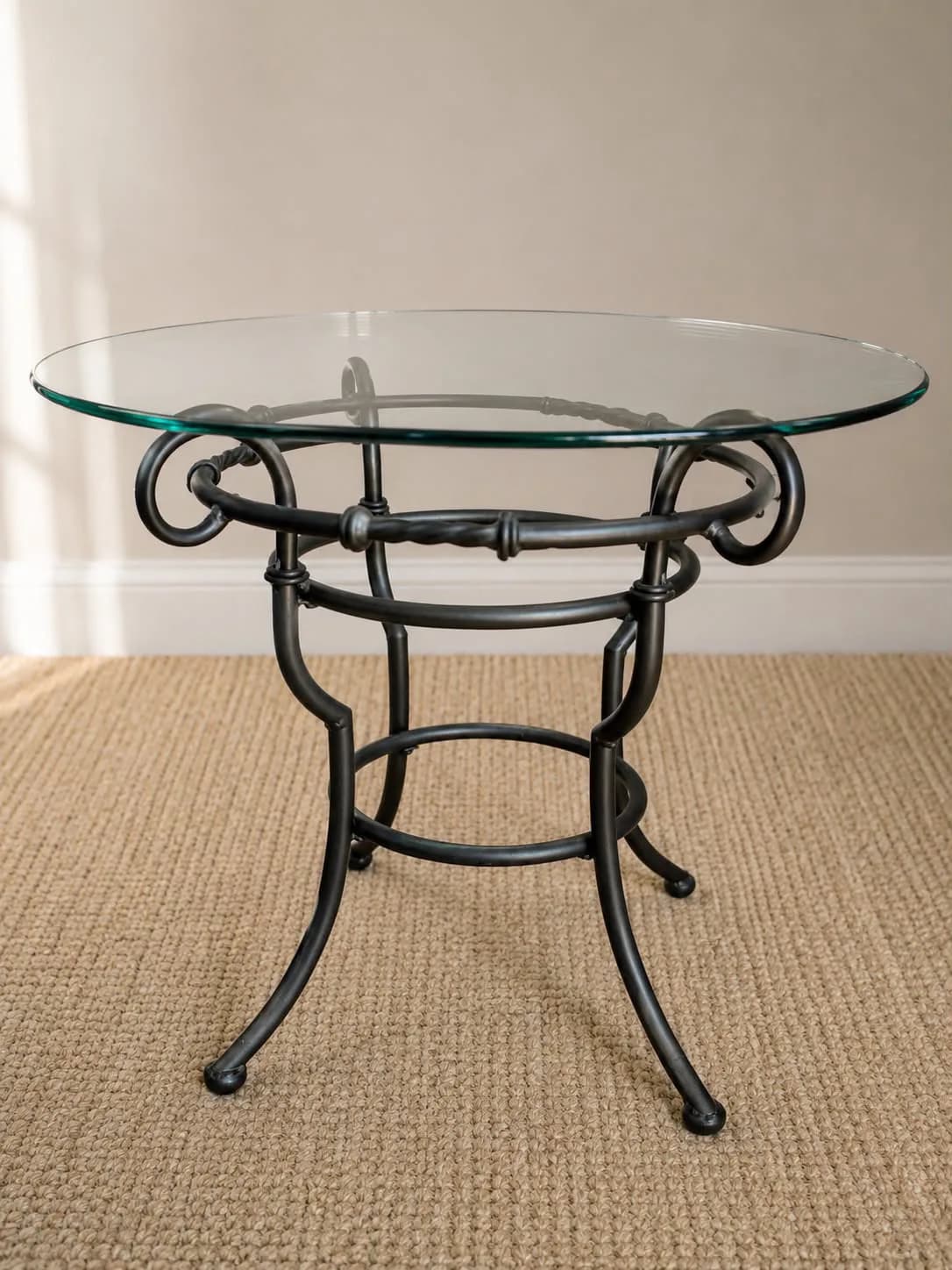 Mesa metal y vidrio biselado. — vista 4