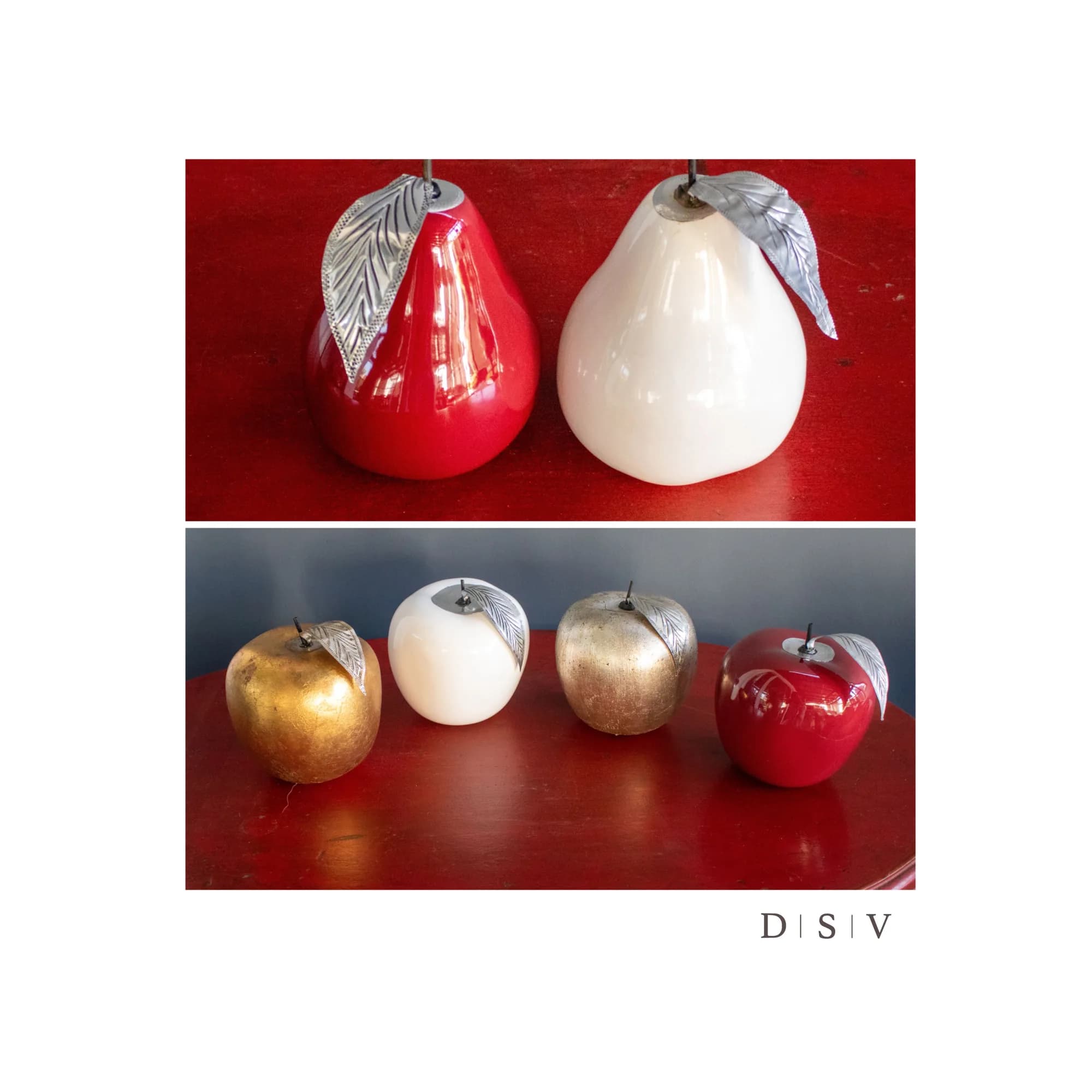 Peras y manzanas de ceramica esmaladas. — Cerámica y figuras