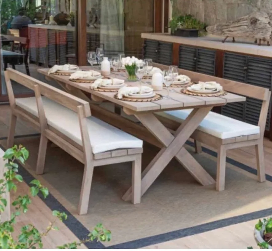Mesa de comedor de terraza de Rustic CHIC. — Bancas y escaños