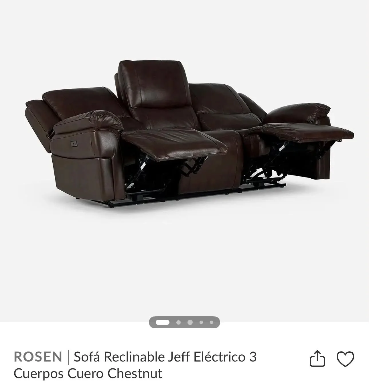 Sofa reclinable Rosen, 100% cuero. — vista 5