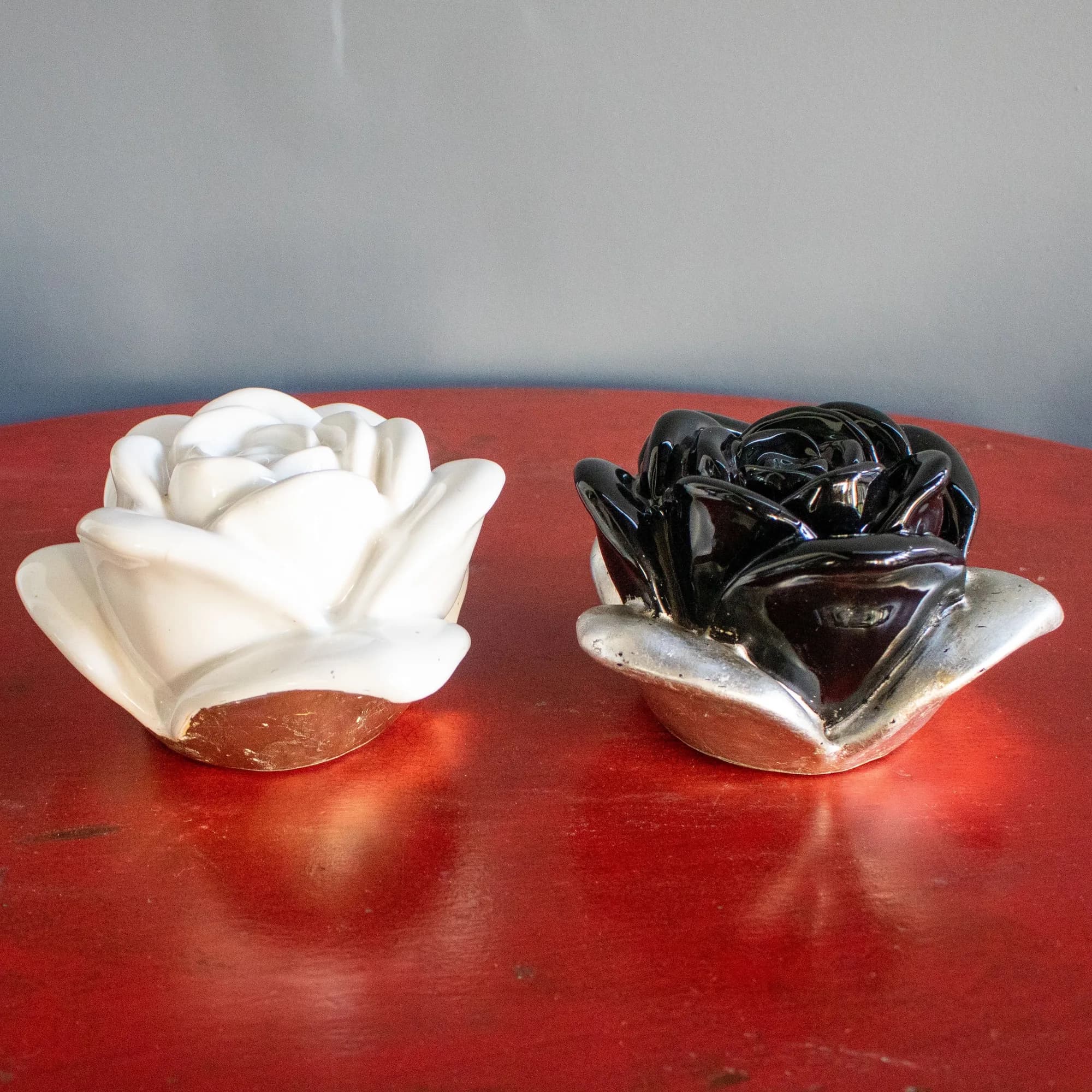 Rosas ceramica esmaltada. — vista 4