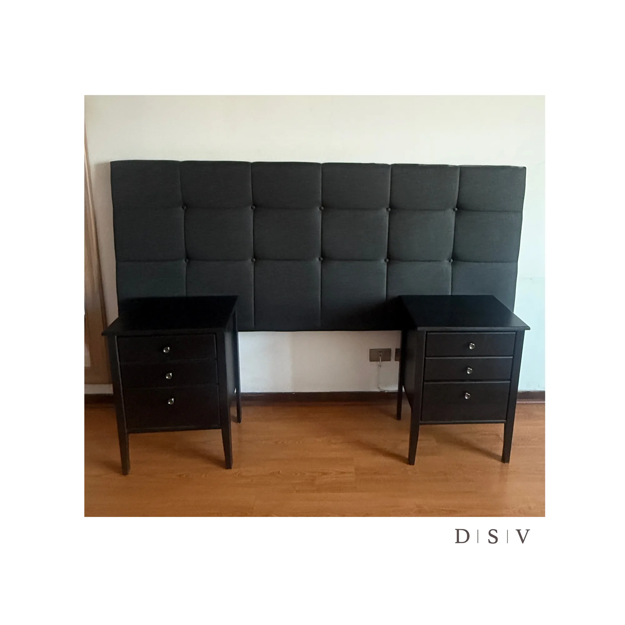 Set de dormitorio, respaldo y dos veladores Rosen — vista 2