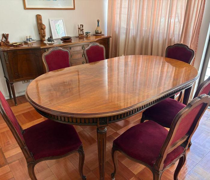 Comedor con 6 sillas, estilo Luis XVI